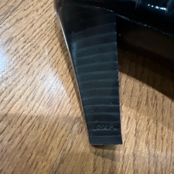 Coach Sheri Black Patent Leather Pumps Shoes Women Sz 8 Career Minimalist - Picture 6 of 12